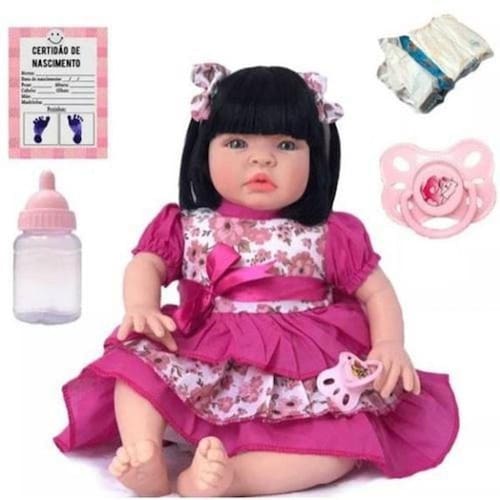 Boneca Bebê Tipo Reborn Realista - Kit Acessórios - ZOOM