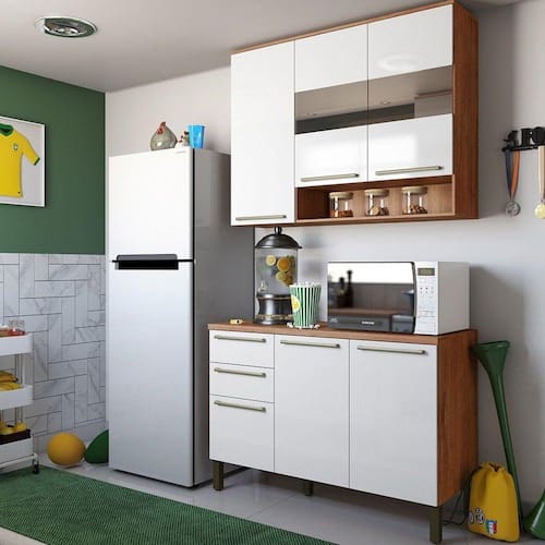 Cozinha Compacta 2 Peças 100% MDF, 6 Portas 2 Gavetas e Vidro Reflecta Itália Espresso Móveis é boa?