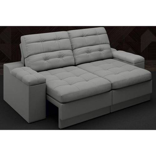 Sofá Brunello 1,70m Retrátil e Reclinável Velosuede Grafite NETSOFAS