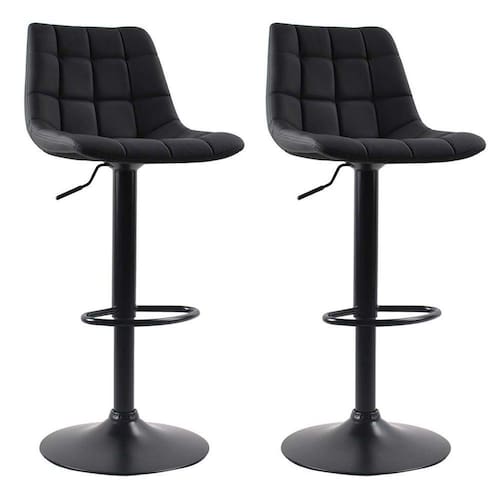 Conjunto com 2 Banquetas Giratórias Kinney Preto Menor preço em Conjunto com 2 Banquetas Giratórias Kinney Preto