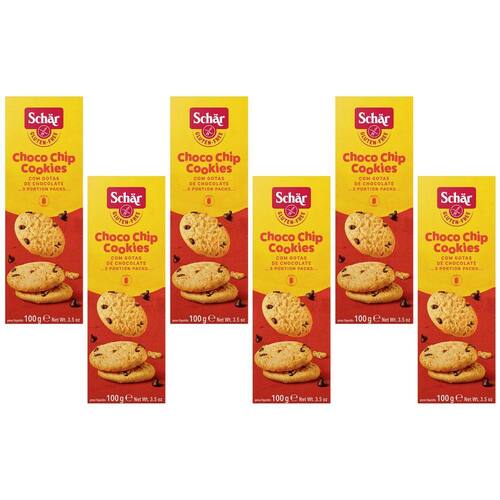 Kit 6 Biscoitos Cookies Choco Chip Sem Glúten Schar 100g Ponto