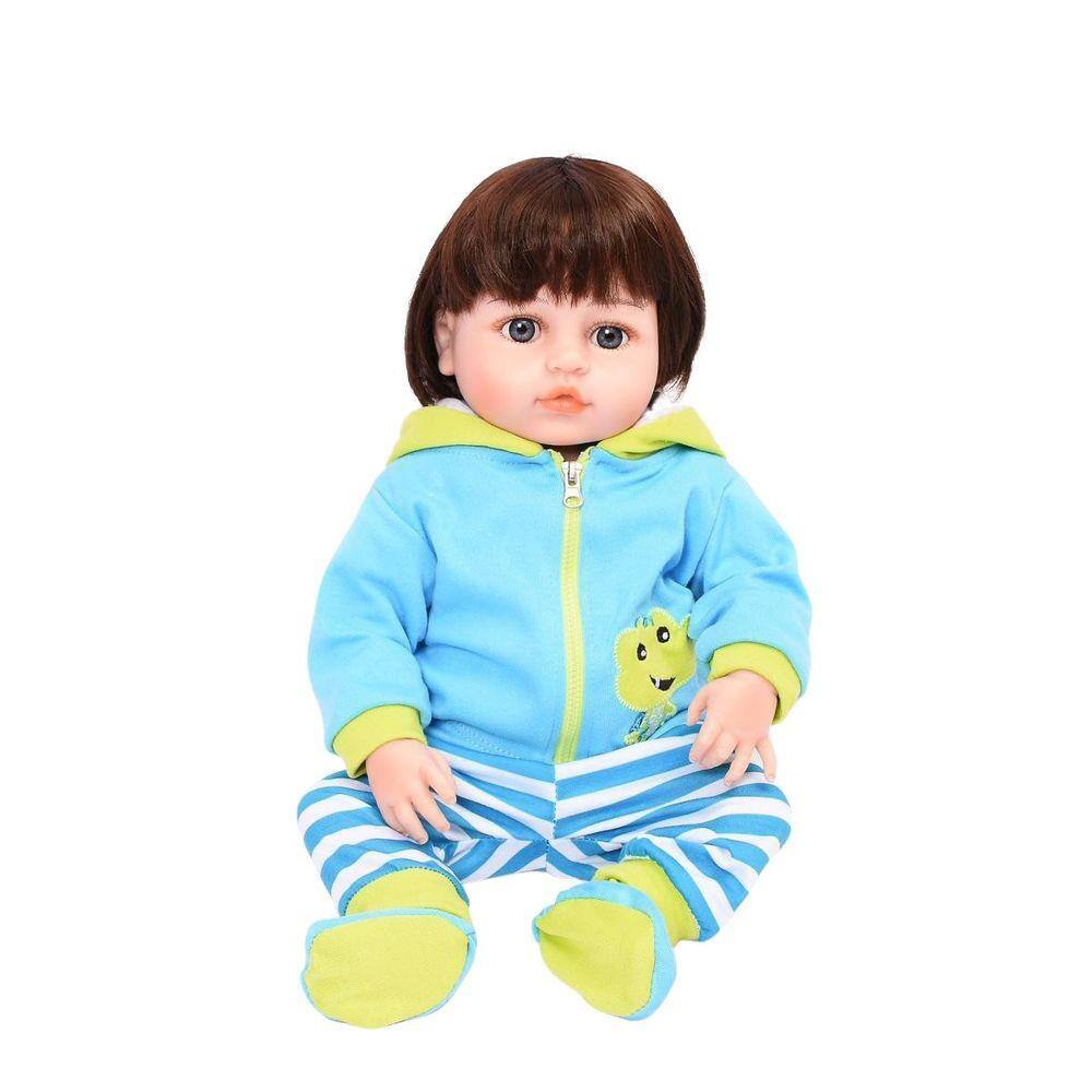 Bonenca Bebê Reborn Menina 100% silicone pode dar banho criança presente  Original (Girafa Boneca 48CM)