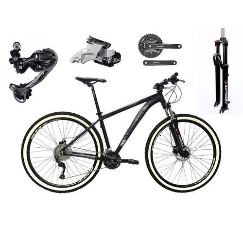 Bicicleta Aro 29 Alfameq ATX 27v Hidráulico K7 e Trava Preto com