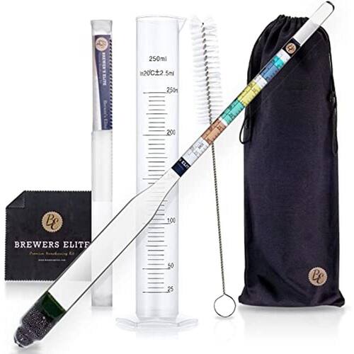 Brewer`s Elite Hydrometer & Test Jar para Home Brew Beer, Wine, Mead