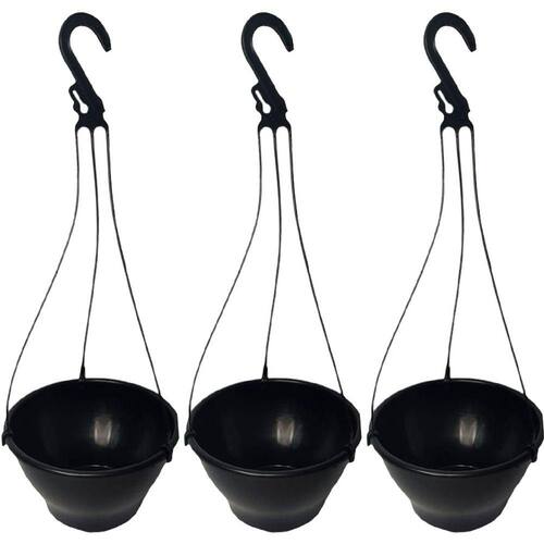 Kit 3 Vaso Cuia Plástico c/ Gancho p/ Samambaia Azaléia 1,5L