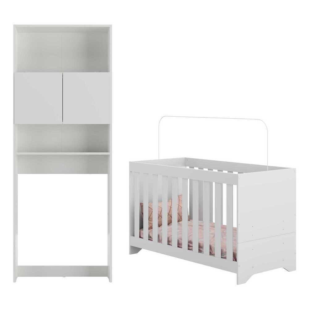 Berço Infantil Evolutivo 3x1 Rosa Quater Móveis - Vitta Bebê