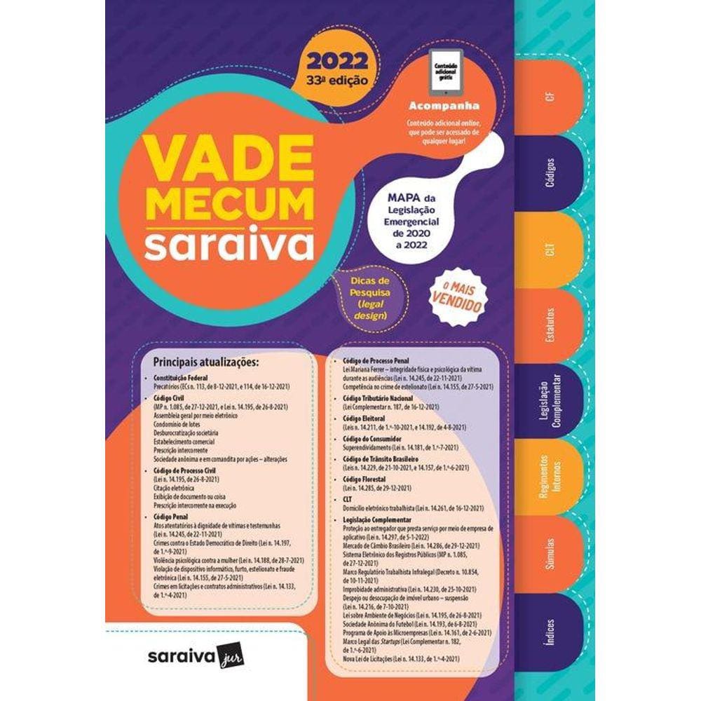 VADE MECUM 2022 SARAIVA - TRADICIONAL - 33A | Ponto