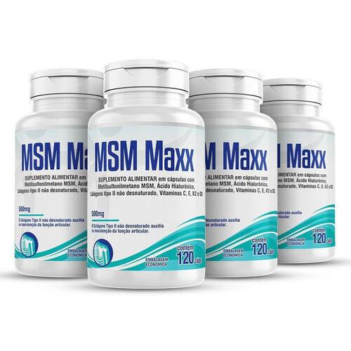 Msm Maxx 4X 120 Colágeno Ácido Hialurônico Vitamin C E D3 K2 Ponto