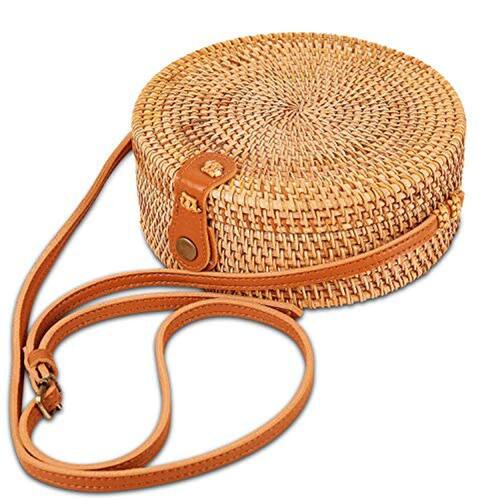 Saco De Corpo Cruzado De Rattan De M o Para Mulheres Com Len os Bolsa 