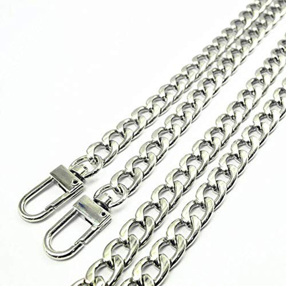 silver chain strap bolsa