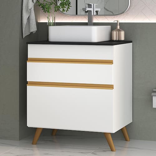 Gabinete Banheiro 1 Porta e 1 Gav Retrô 70cm Multimóveis MP5024 Branco Menor preço em Gabinete Banheiro 1 Porta e 1 Gav Retrô 70cm Multimóveis MP5024 Branco