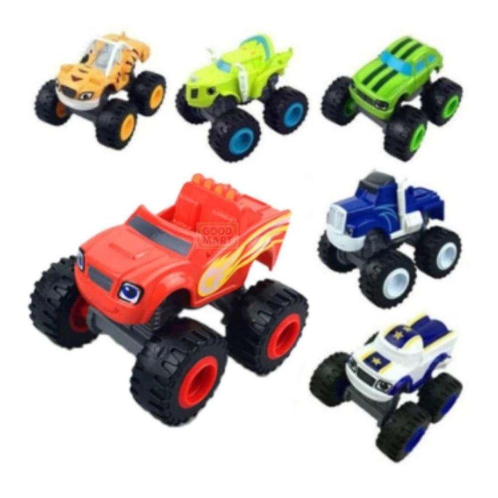 Blaze Monster Machines Kit Com 6 Carrinhos Fricção