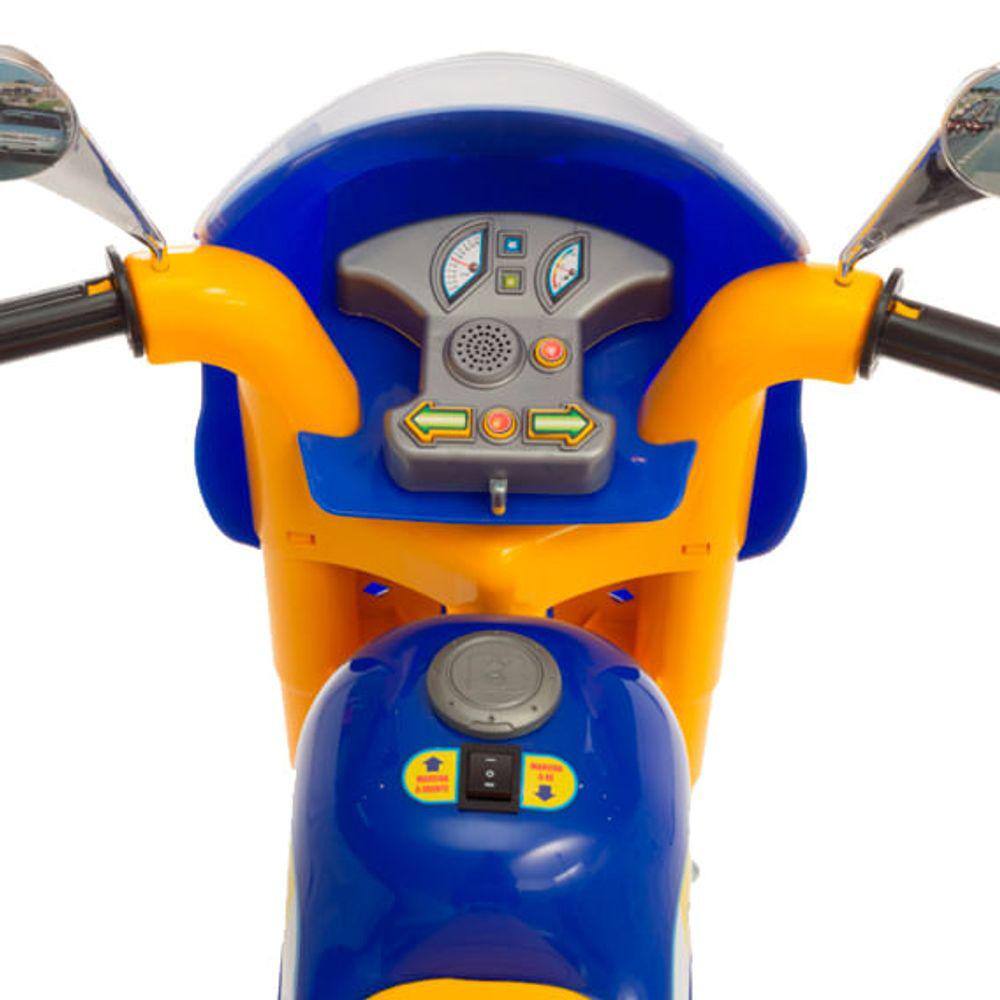 Moto Eletrica Infantil Biemme Sprint Turbo 12V Capacete Azul - Maçã Verde  Baby