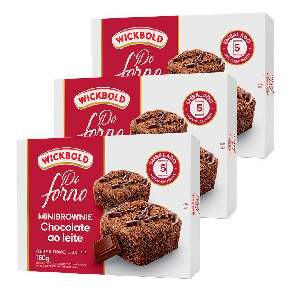 Kit Minibrownie sabor Chocolate ao Leite Pack Wb 150g