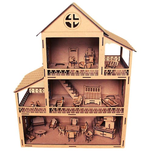 Casa Casinha Grande Da Polly Barbie + 28 Mini Móveis_b em Promoção