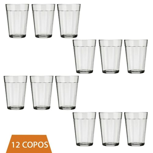 Jogo de Copos de Vidro Copo Americano 190ml 12 Copos Jogo de Copo de Vidro  Copo