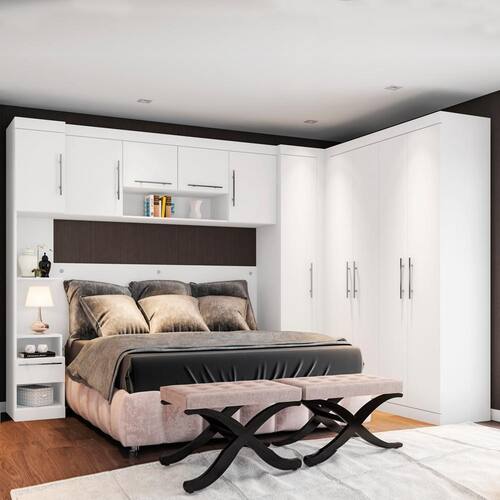 Guarda Roupas Queen Modulado Com 10 Portas Star Branco Menor preço em Guarda Roupas Queen Modulado Com 10 Portas Star Branco