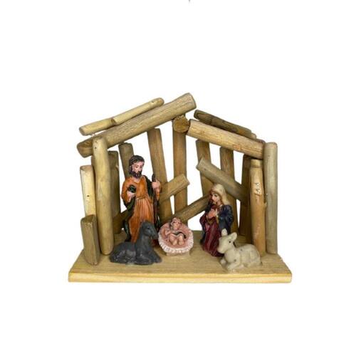 Presépio De Natal 12cm Com Cabana | Ponto Presépio De Natal 12cm Com Cabana | Ponto