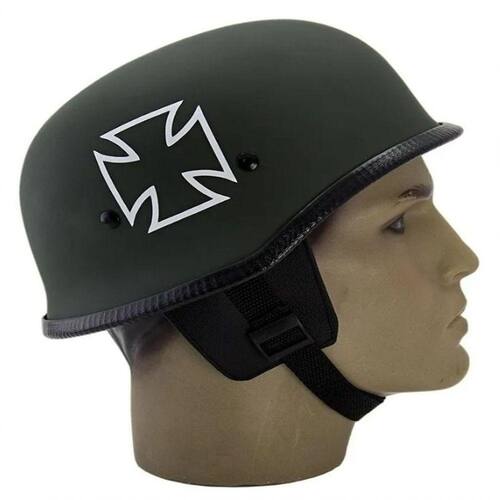 Capacete Para Scooter Elétrica Aberto Verde Com Cruz De Malta Coquinho