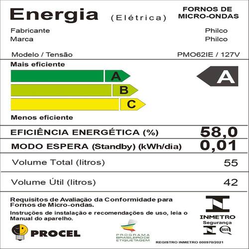 Micro-Ondas Philco PMO62IE 55L 1400W Espelhado Menor preço em Micro-Ondas Philco PMO62IE 55L 1400W Espelhado