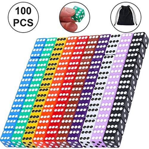 Blulu 6Sided Games Dice Set, Dados Coloridos com Bolsas de Veludo
