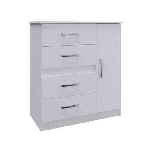 Cômoda 1 Porta 4 Gavetas Caribe Branco - Doripel Menor preço em Cômoda 1 Porta 4 Gavetas Caribe Branco - Doripel