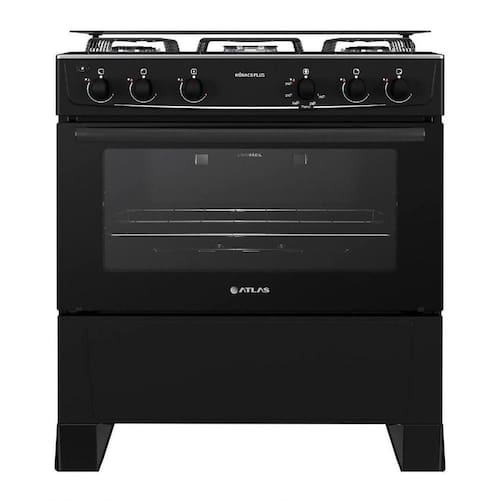 Fogão De Piso Atlas 5 Bocas Monaco Plus Preto Bvolt - Bivolt