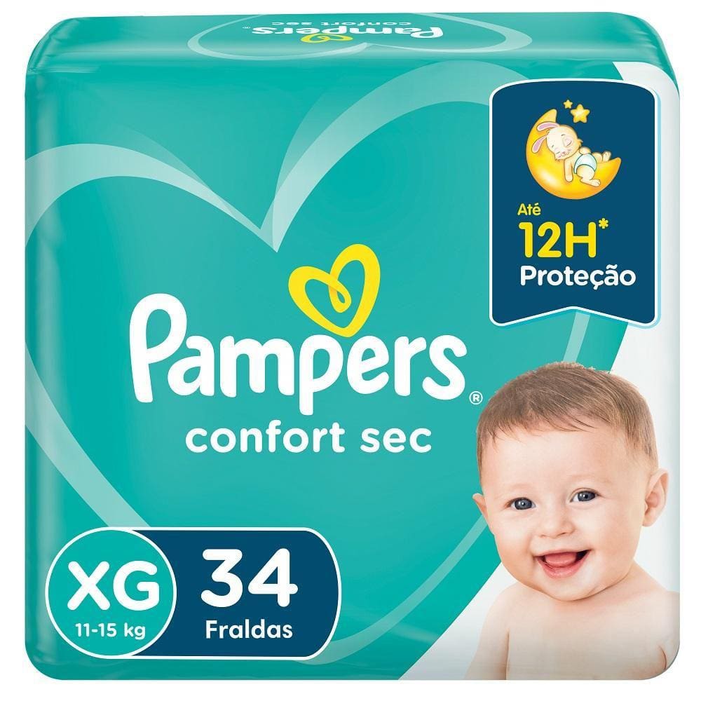 Fralda Pampers Confort Sec Mega XG - 34 Unidades