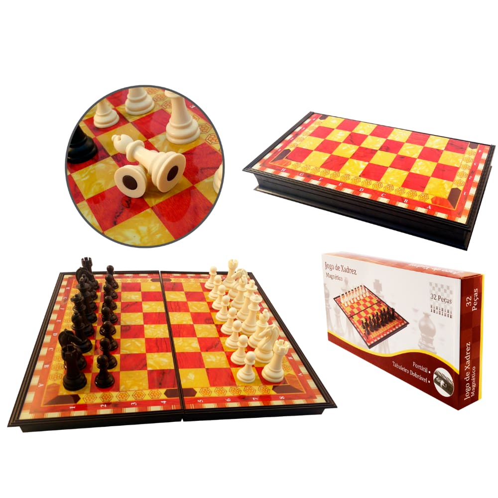 Conjunto Xadrez Magnético Jogo de Mesa