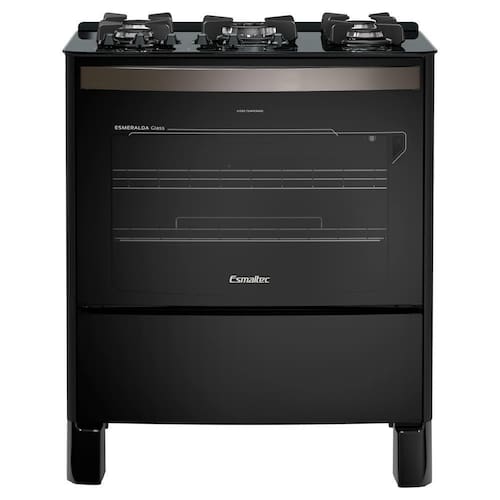 Fogão Esmaltec Esmeralda Glass Gourmet 5 Bocas Preto com Timer Digital e Grill Elétrico Menor preço em Fogão Esmaltec Esmeralda Glass Gourmet 5 Bocas Preto com Timer Digital e Grill Elétrico