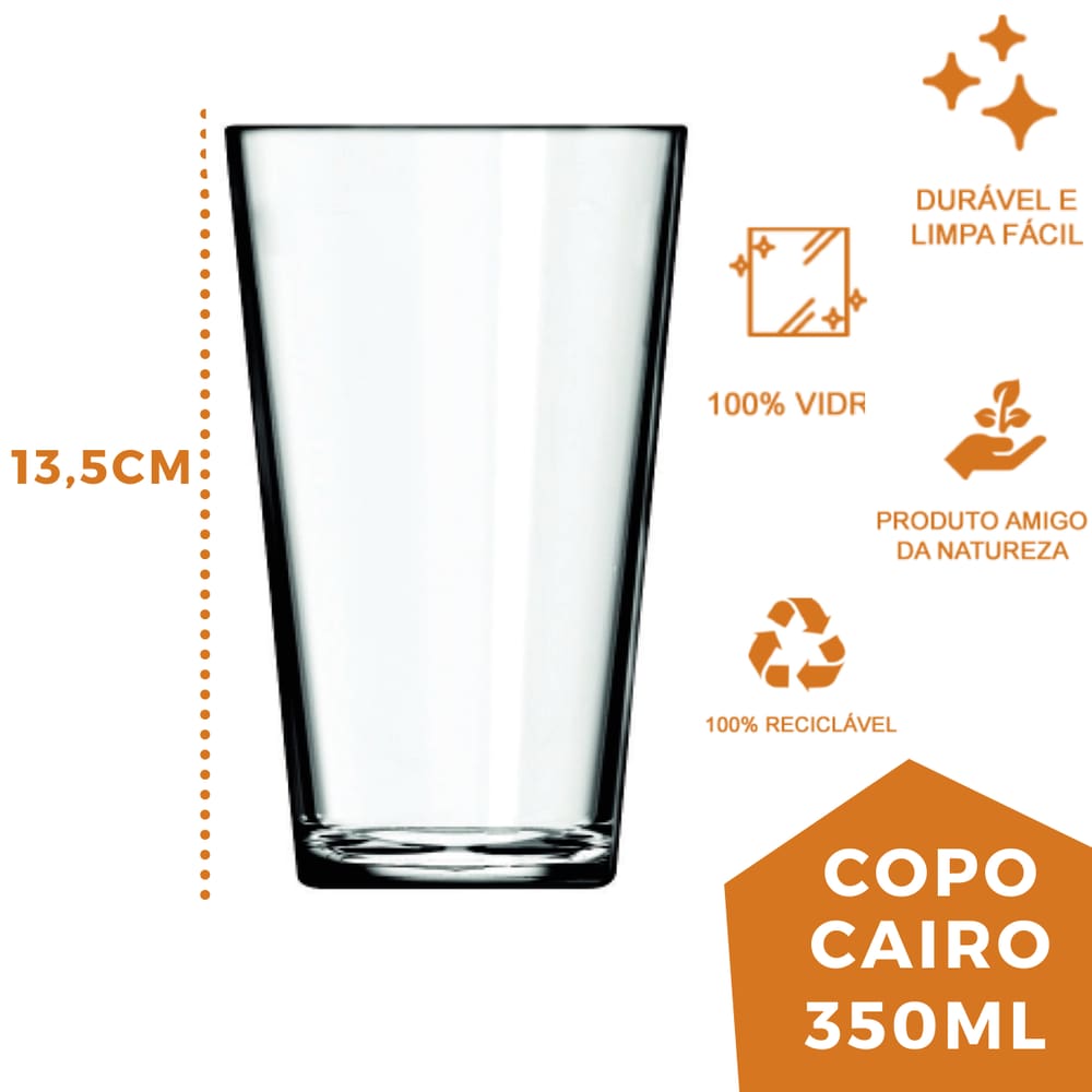 Jogo de Copos SM Cairo 350ml com 6 peças