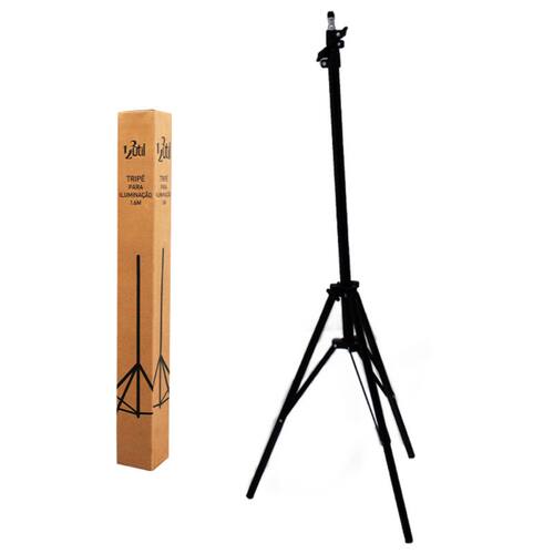 Tripé De Iluminação Base Ajustável 2.10M Pedestal Luz Led Ponto