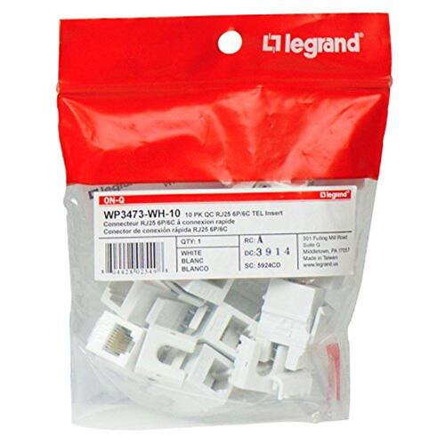 Legrand OnQ WP3473WH10 Contratante Quick Connect RJ25 6Position 6