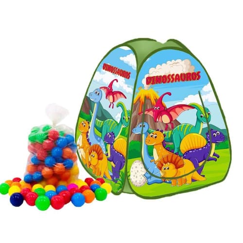 Toca barraca infantil pop up dinossauros com 50 bolinhas ponto