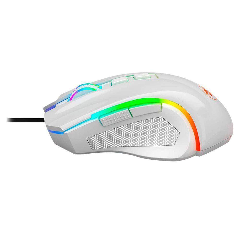 MOUSE GAMER REDRAGON BRANCOALA, RGB, 7200DPI, 6 BOTOES, PRETO