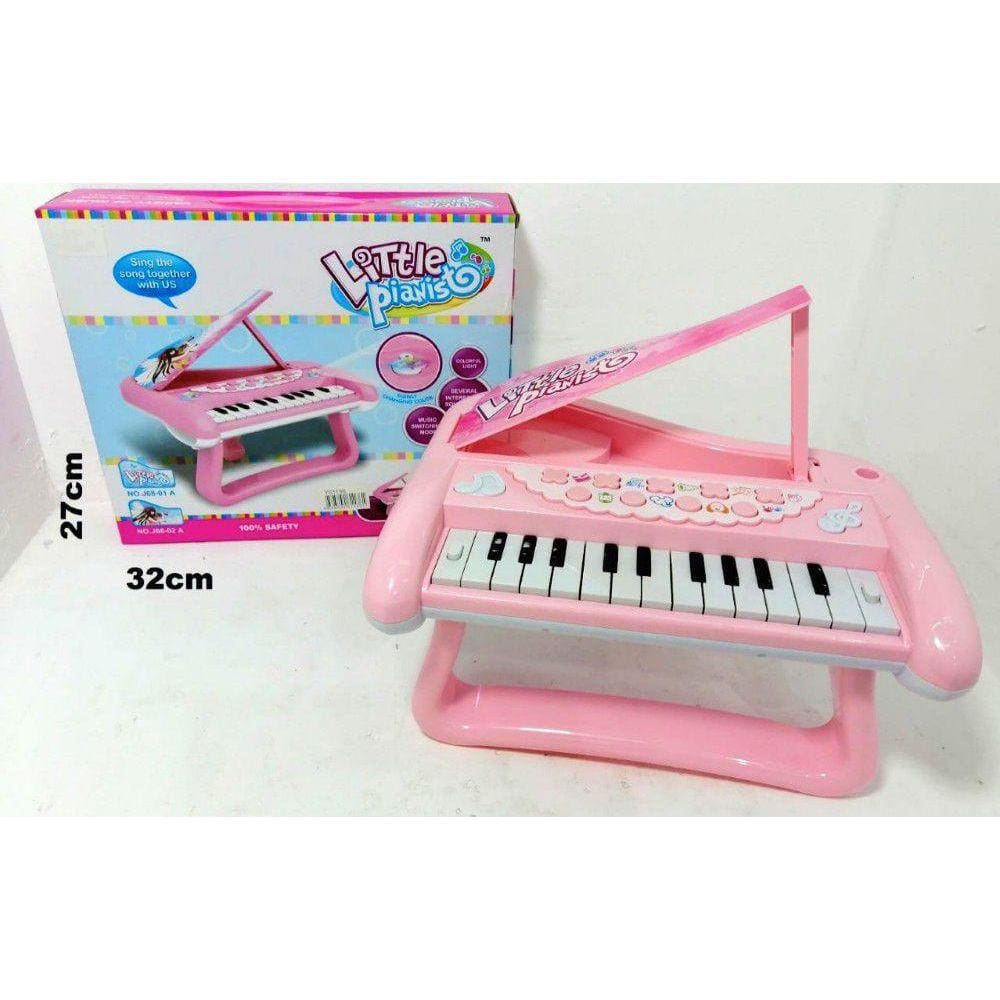 Piano Infantil Rosa Menina Musical Microfone Teclado em Promoção