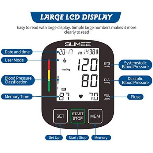 Monitor de pressão arterial de pulso, máquina de BP digital automática