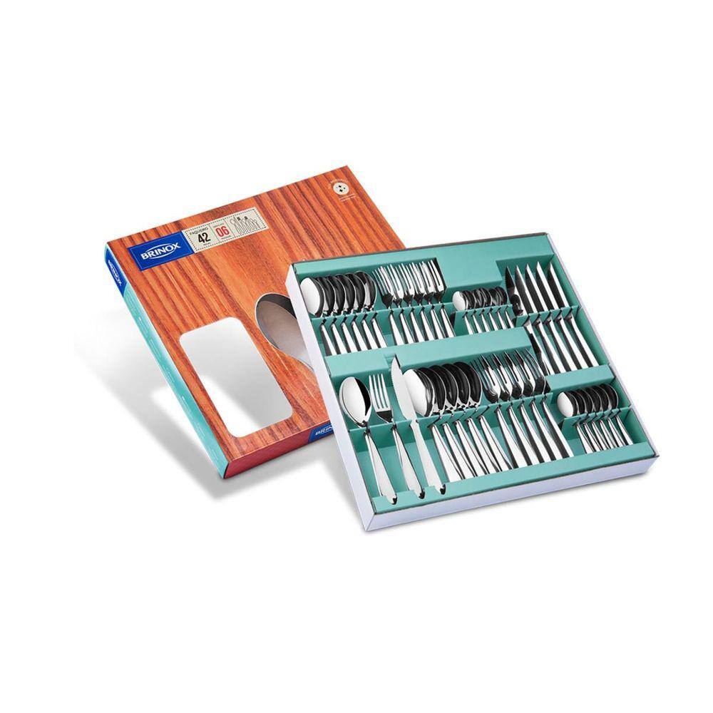 Faqueiro Brinox Bellagio Aço Inox - 42 Peças