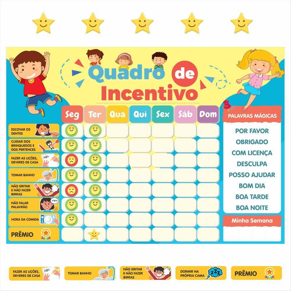 Quadro De Rotina Infantil Incentivo Atividade Semana Ponto