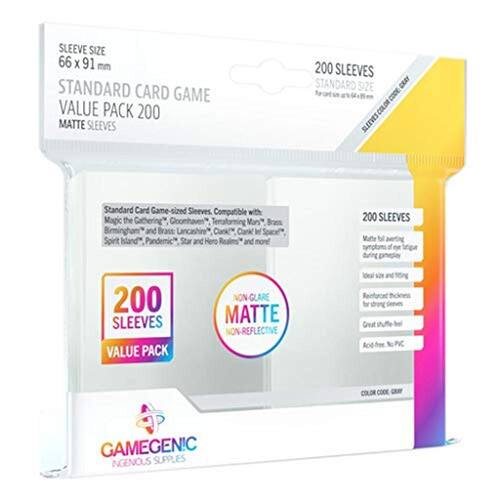 Standard Card Game Value Pack 200 Matte Sleeves Pacote de valor de