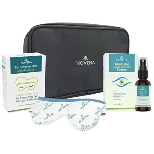 Noveha Eye Care Kit Bag Limpador de Pálpebras e Cílios + Máscara de Olho Compressa Quente