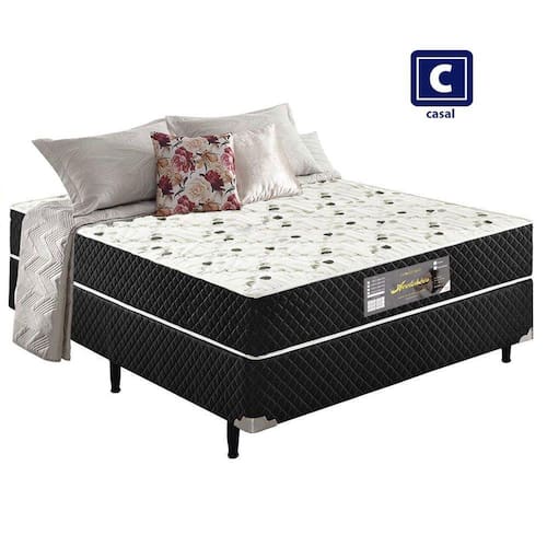 Cama Box Conjugado Casal Estrutura Ortopédica 138x188x43