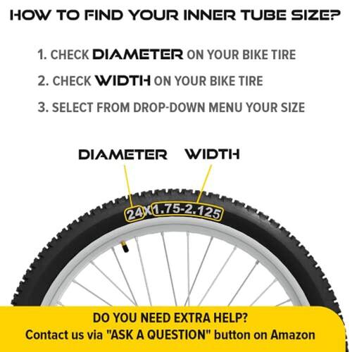Ultraverse Bike Inner Tube para 24 X 1,75/1.95/2.10/2.125 polegadas