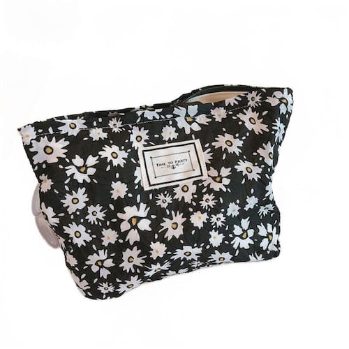 Preto e branco espuma floral bolsa de | Ponto