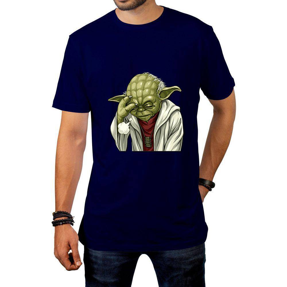 Camiseta Masculina Manga Curta Yoda Star Wars Branco