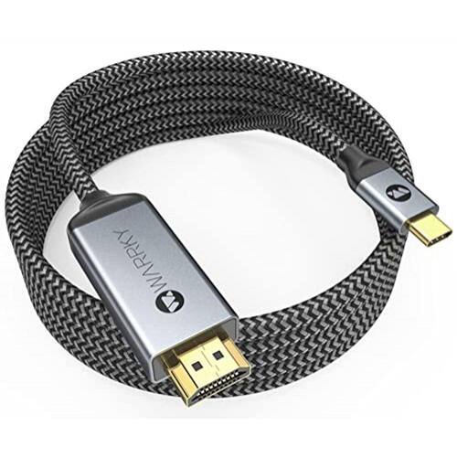 Cabo Usb C Para Hdmi 4k Warrky 15 Pés Trançado Alta Velocidade Adaptador Thunderbolt 3 Para 3664