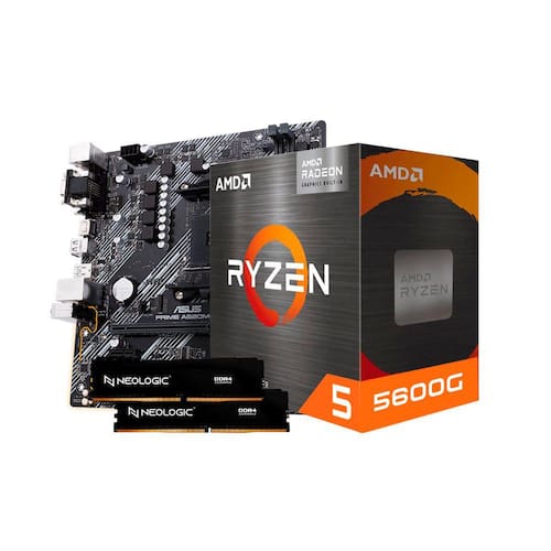 Kit Upgrade Amd Ryzen 5 5600G, Placa Mãe A520m-E Prime Asus, 16Gb Ddr4, Neologic - Nli84110