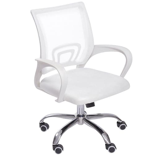 Cadeira de Escritório Mesh Assento Estofado Base Giratória 9050 - Branca Menor preço em Cadeira de Escritório Mesh Assento Estofado Base Giratória 9050 - Branca