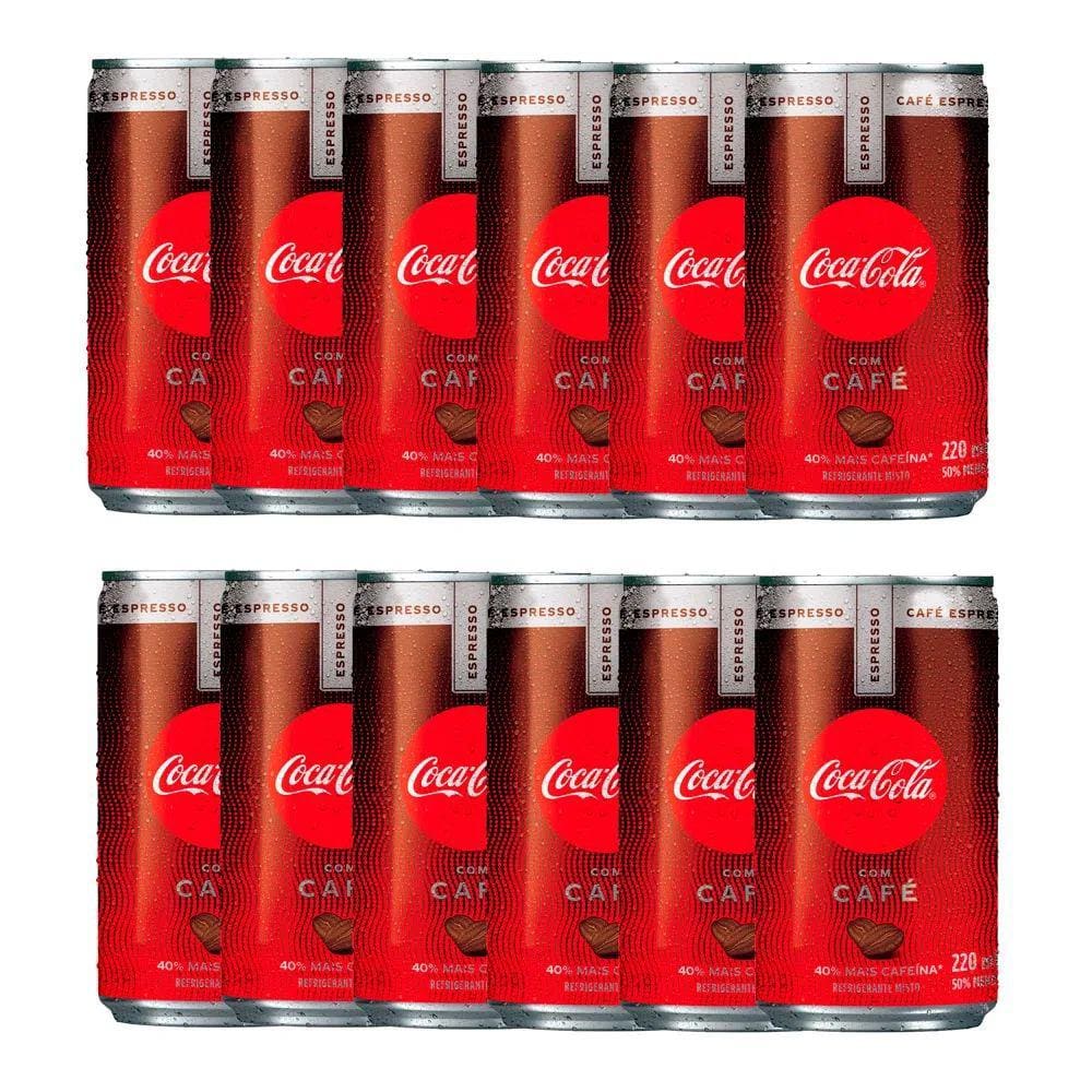 Kit 12 Refrigerante Coca Cola Plus Café Espresso 220ml