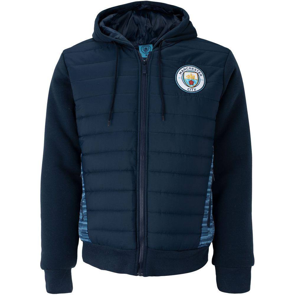Jaqueta Padding de Moletom Manchester City com Capuz - Masculina